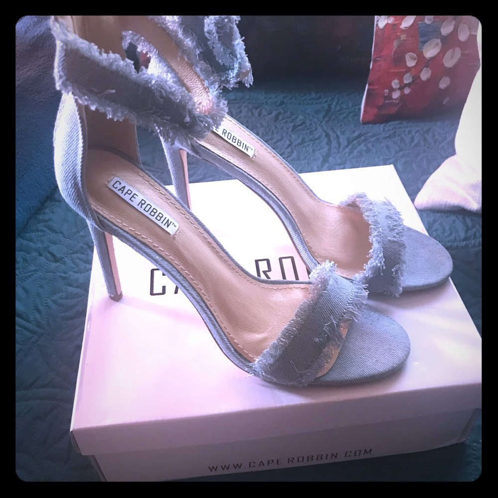 Denim heels